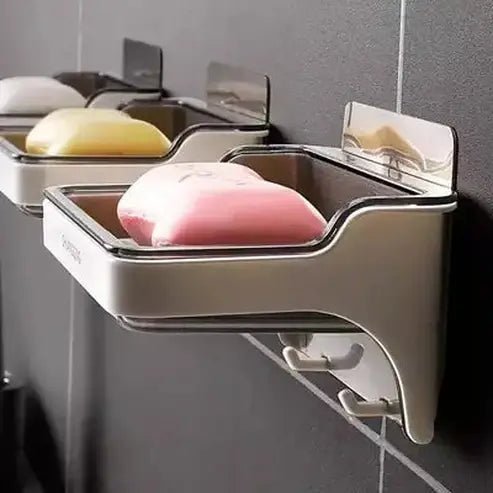 Soap Dish with Hanger Soap Dishes & Holders Brown Waterproof Wall-Mounted Soap Dish with Lid – Dondepiso