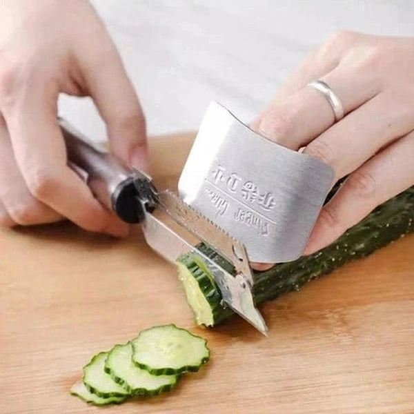 Stainless Steel Finger Guard - Reusable Cutting Protector for Safe Kitchen Slicing