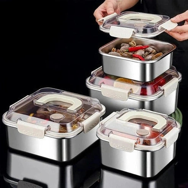 Stainless Steel Food Preservation Box - Oven, Freezer, Dishwasher Safe Container with Sealing Lid