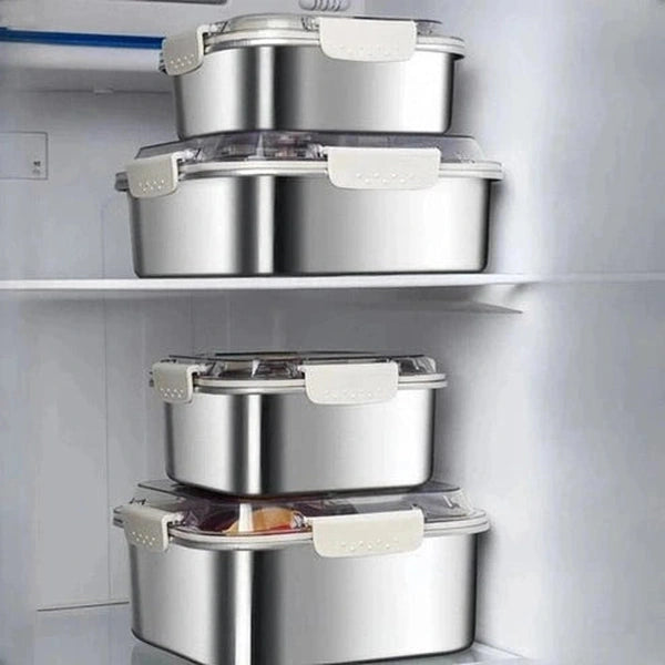 Stainless Steel Food Preservation Box - Oven, Freezer, Dishwasher Safe Container with Sealing Lid