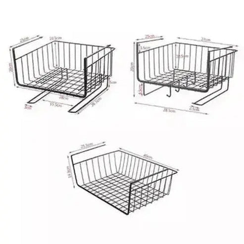 Metal Hanging Basket Storage Hooks & Racks Metal Under Cabinet Storage Hanging Basket - Dondepiso