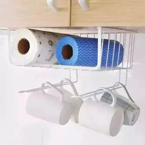 Metal Hanging Basket Storage Hooks & Racks Metal Under Cabinet Storage Hanging Basket - Dondepiso