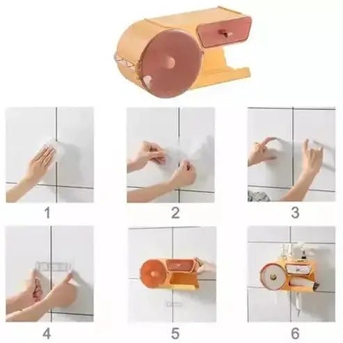 Roll Paper Rack Toilet Paper Holders Multipurpose Bathroom Toilet Paper Storage Box – Dondepiso