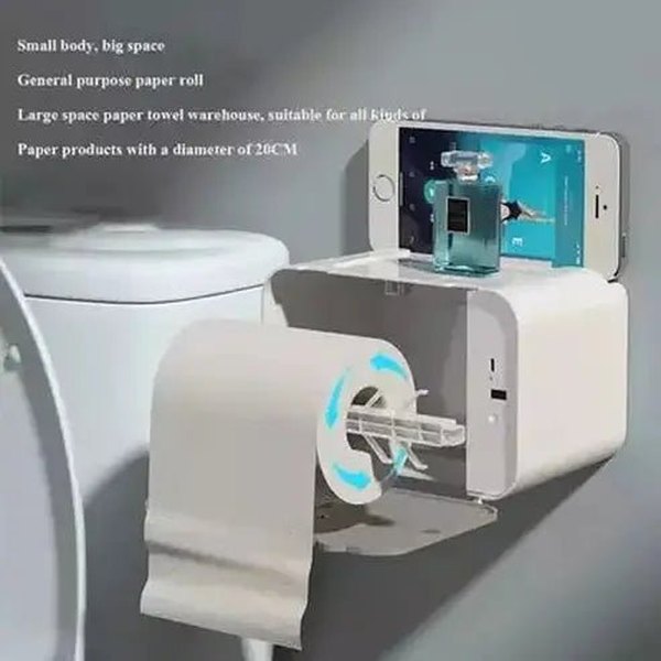 Induction Toilet Paper Holder Toilet Paper Holders Gray Smart Induction Toilet Paper Dispenser Box – Dondepiso