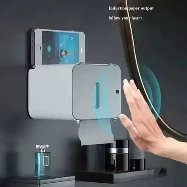 Induction Toilet Paper Holder Toilet Paper Holders Gray Smart Induction Toilet Paper Dispenser Box – Dondepiso