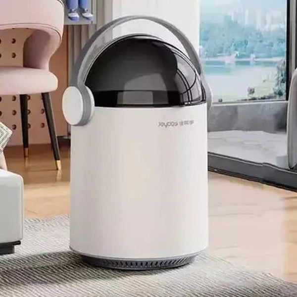 Round Garbage Bin Trash Cans & Wastebaskets White Gorgeous round trash can with automatic bagging – Dondepiso