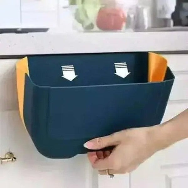Folding Trash Can Trash Cans & Wastebaskets Kitchen Folding Hanging Plastic Trash Bin – Dondepiso