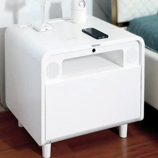 Tronxi Smart Bedside Table Nightstands White 1 Tronxi Smart Bedside Table – Dondepiso