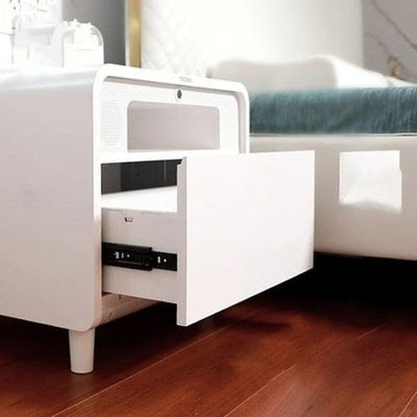 Tronxi Smart Bedside Table Nightstands White 1 Tronxi Smart Bedside Table – Dondepiso