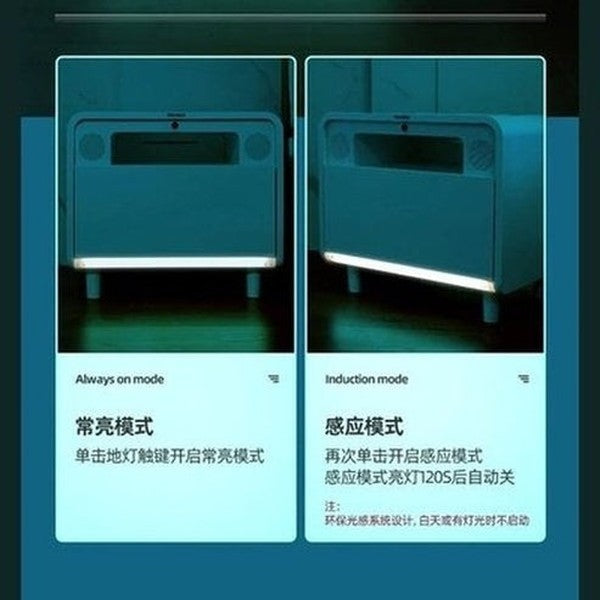 Tronxi Smart Bedside Table Nightstands White 1 Tronxi Smart Bedside Table – Dondepiso