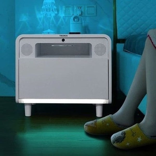 Tronxi Smart Bedside Table Nightstands White 1 Tronxi Smart Bedside Table – Dondepiso