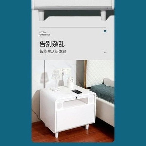 Tronxi Smart Bedside Table Nightstands White 1 Tronxi Smart Bedside Table – Dondepiso