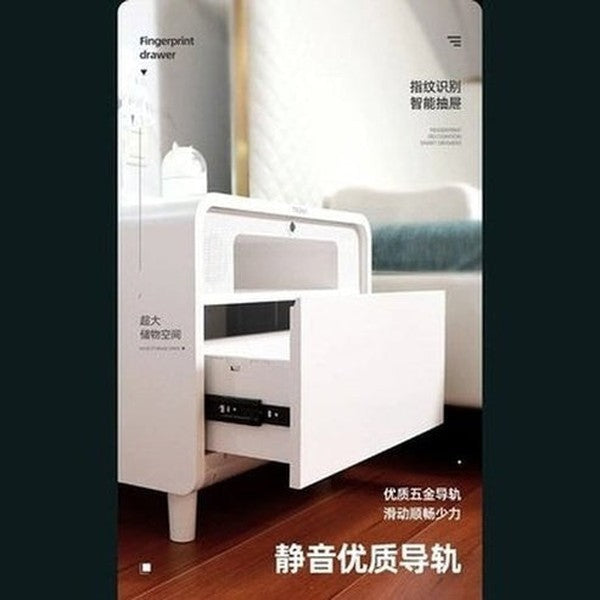 Tronxi Smart Bedside Table Nightstands White 1 Tronxi Smart Bedside Table – Dondepiso