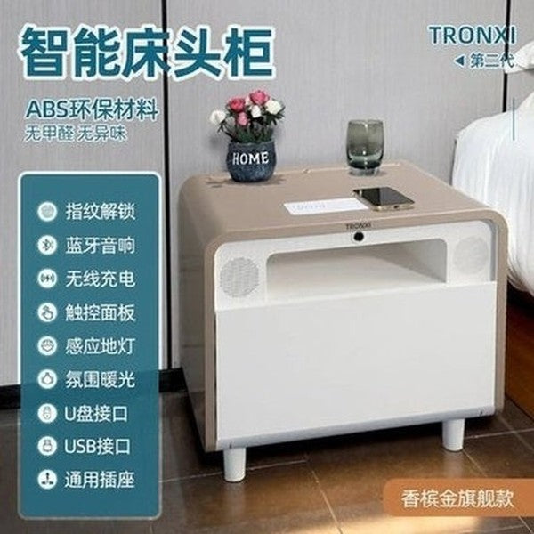 Tronxi Smart Bedside Table Nightstands White 1 Tronxi Smart Bedside Table – Dondepiso