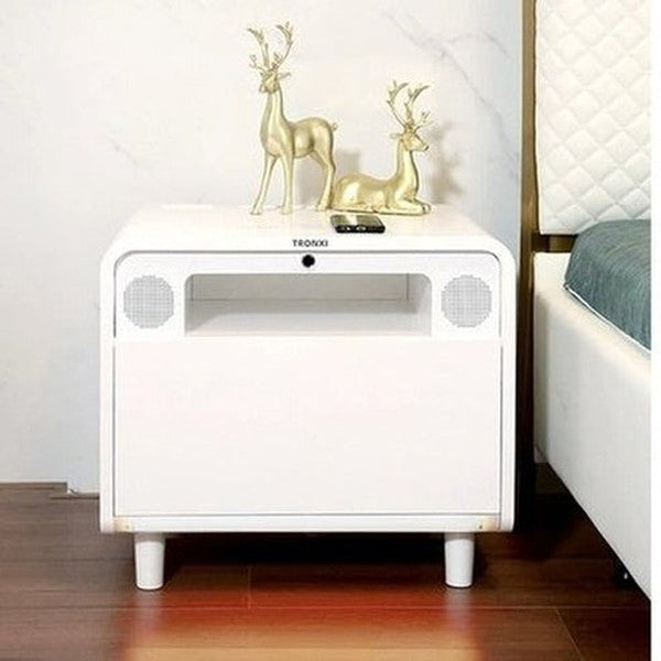 Tronxi Smart Bedside Table Nightstands White 1 Tronxi Smart Bedside Table – Dondepiso