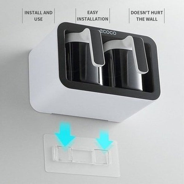 two-thirds cup capacity wall mounted spice rack accessory sugar bowl salt shaker seasoning container boxes and spoons storage supplies. type: spice organizers.