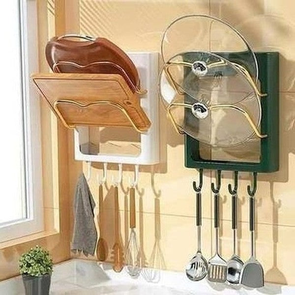 Useful and sturdy space-saving pot lid rack