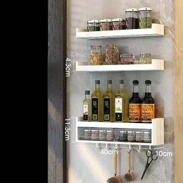 bathroom wall mounted shelf multifunctional toiletry storage rack kitchen seasoning bottle storage rack cosmetic organizer. type: bathroom accessory mounts.