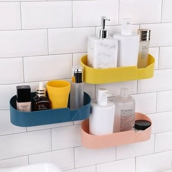 Bathroom Shelf Cosmetic Wall Free Punch Wall Mounted Plastic Organizing Rack Bathroom Organizers. Product Type: Bathroom Accessory Mounts.