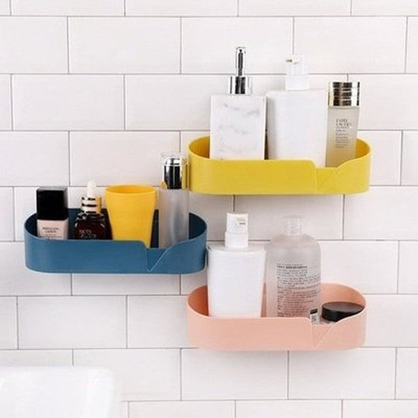 Bathroom Shelf Cosmetic Wall Free Punch Wall Mounted Plastic Organizing Rack Bathroom Organizers. Product Type: Bathroom Accessory Mounts.