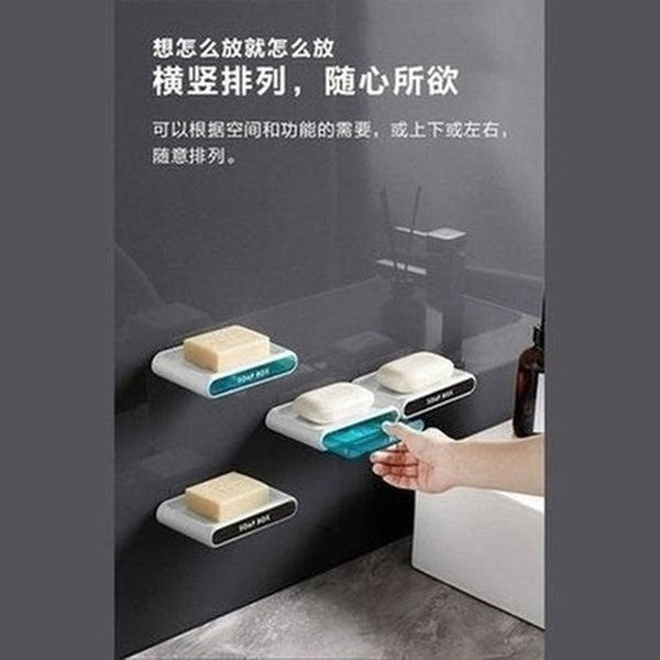 soap holder drain wall mounted soap sponge holder storage rack bathroom organizer soap draining holder kitchen hanging soap box. type: soap dishes and holders.