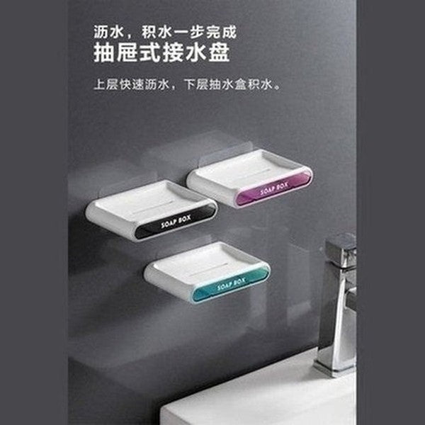 soap holder drain wall mounted soap sponge holder storage rack bathroom organizer soap draining holder kitchen hanging soap box. type: soap dishes and holders.