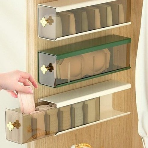 wall mounted storage box transparent sock underwear closet organizer multifunctional drawer type kitchen storage free punching. type: household storage drawers.