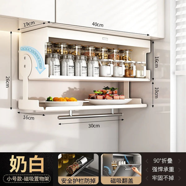 Foldable Kitchen Spice Shelf Organizer for Modern Home Storage