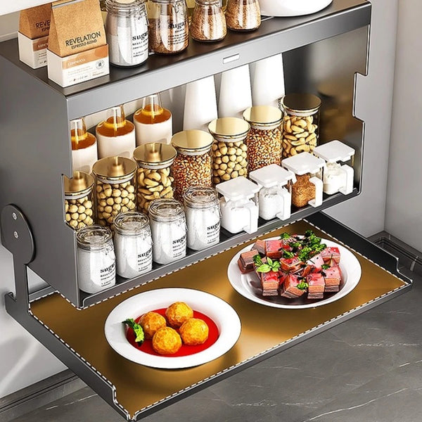 Multi Functional Kitchen Wall Cabinet Organizer with Storage Shelf