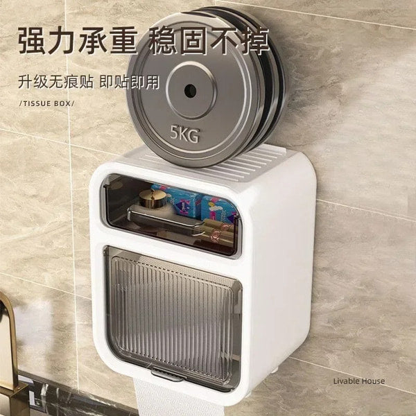 Wall mounted tissue dispenser with waterproof protection