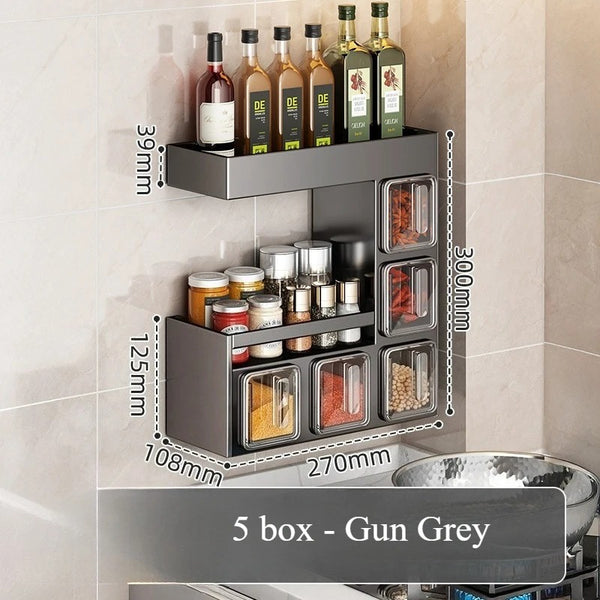 kitchen wall storage rack for spices and condiments