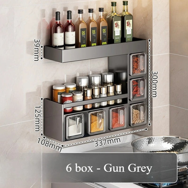 modern wall mounted spice organizer for small kitchen