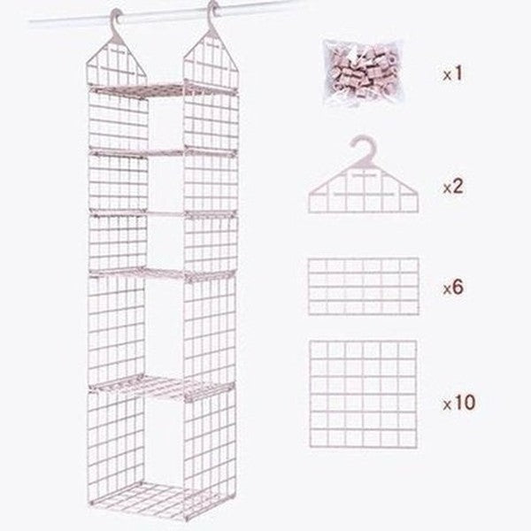 Wall Mounted Plastic Hanging Wardrobe Organizer