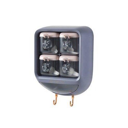 Wall-mounted Seasoning Box Salt Pepper Spice Rack Jar Sugar Bowl For Kitchen Gadget Device Sets Spice Box Organizer. Kitchen Organizers. Type: Spice Organizers.