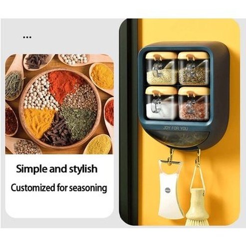 Wall-mounted Seasoning Box Salt Pepper Spice Rack Jar Sugar Bowl For Kitchen Gadget Device Sets Spice Box Organizer. Kitchen Organizers. Type: Spice Organizers.