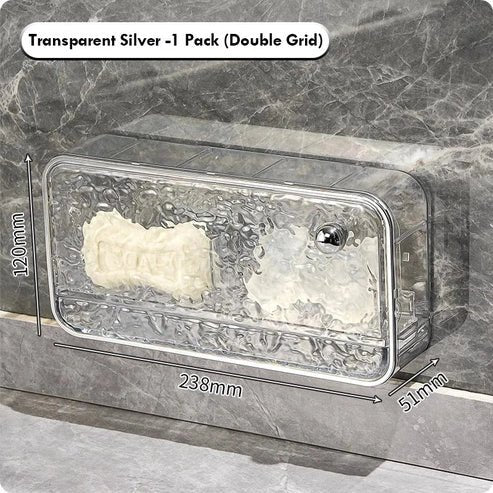 Wall-Mounted Soap Box Set with Drain & Lid