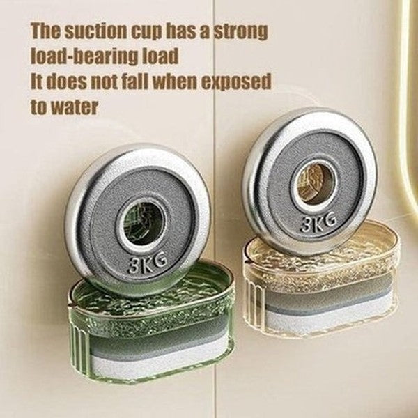Wall-Mounted Soap Suction Cup Storage Drainer Rack
