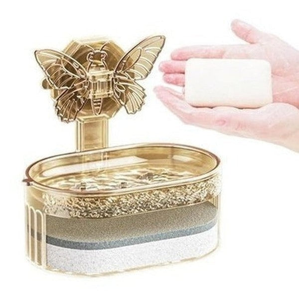 Wall-Mounted Soap Suction Cup Storage Drainer Rack