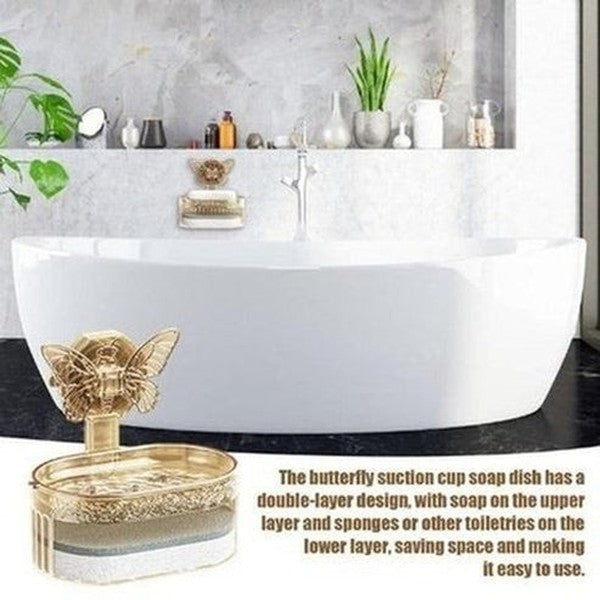 Wall-Mounted Soap Suction Cup Storage Drainer Rack