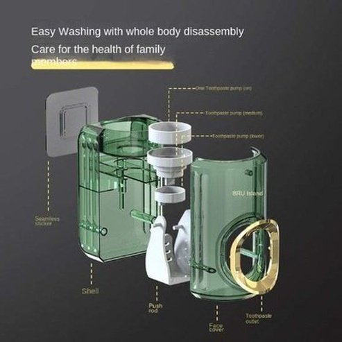 Wall-Mounted Transparent Green Toothpaste Squeezer