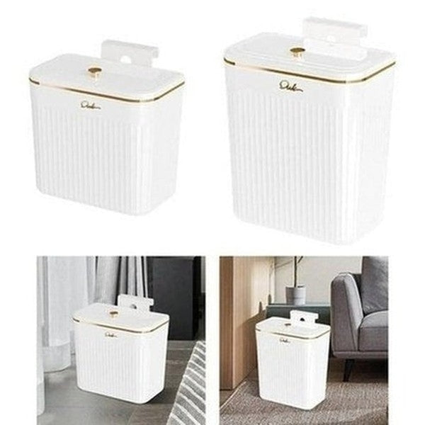 Waterproof Wall-Mounted Trash Can Door with Lid - Sleek and Modern Design