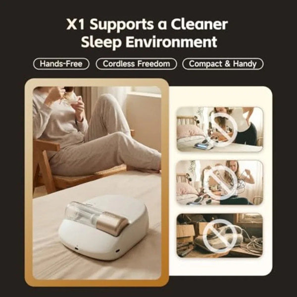 UV-C bed vacuum cleaner with deep cleaning technology