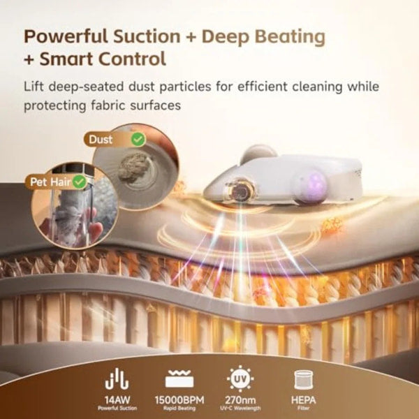Automatic bed cleaner with edge detection and anti-drop sensors