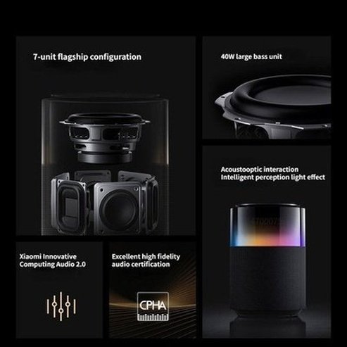 Xiaomi Sound Pro Upgrade 7 Cell 40W Configuration Colorful Galaxy Atmosphere Light Annular Transparent Body Music Connectivity Indicator. Audio Components: Speakers.