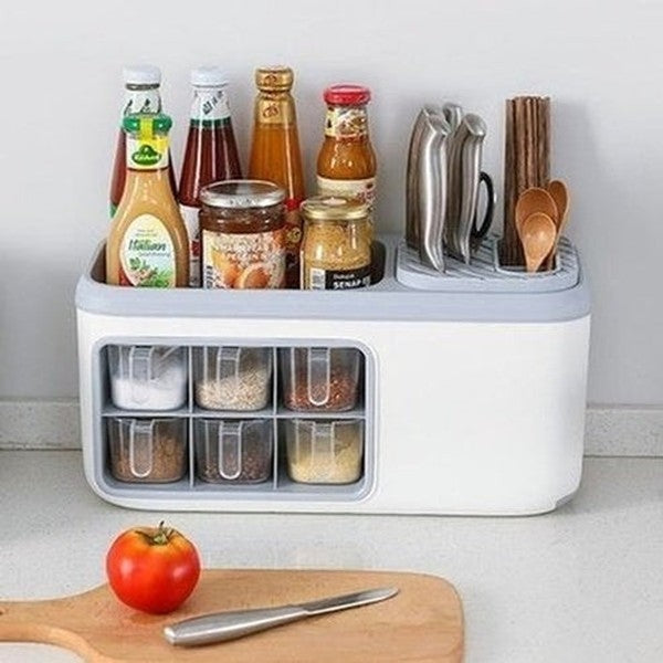 Storage rack for cookware and spice and seasoning jars. Seasoning Storage Rack Cutlery Knives Seasoning Bottle Storage. Kitchen Organizers. Knife Blocks and Holders