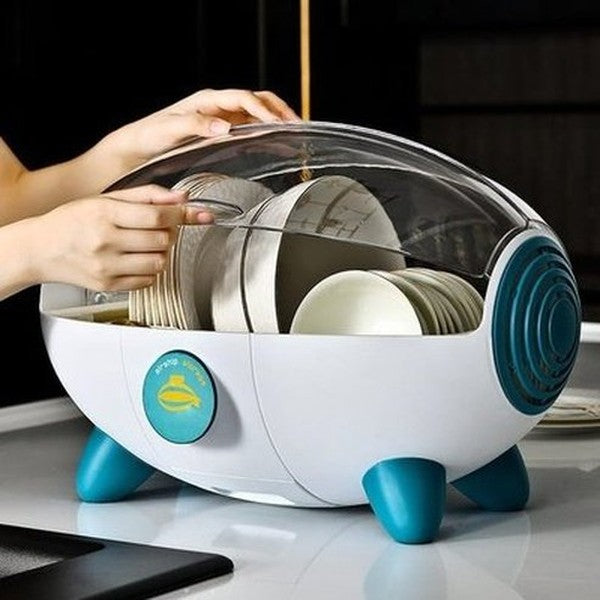 Zeppelin Shape Drain Dish Rack Kitchen Storage Holder Large Capacity Partition Storage Easy to Disassemble and Wash Creative Storage. Dish Racks & Drain Boards