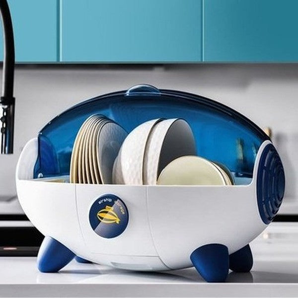Zeppelin Shape Drain Dish Rack Kitchen Storage Holder Large Capacity Partition Storage Easy to Disassemble and Wash Creative Storage. Dish Racks & Drain Boards