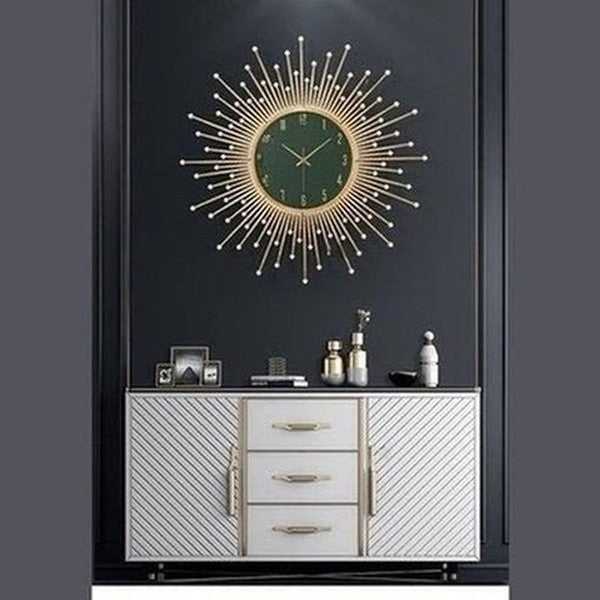Decor Wall Clock Wall Clocks Gold Decorative Golden Luxury Sun Wall Clock · Dondepiso