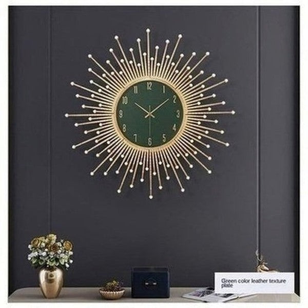 Decor Wall Clock Wall Clocks Gold Decorative Golden Luxury Sun Wall Clock · Dondepiso