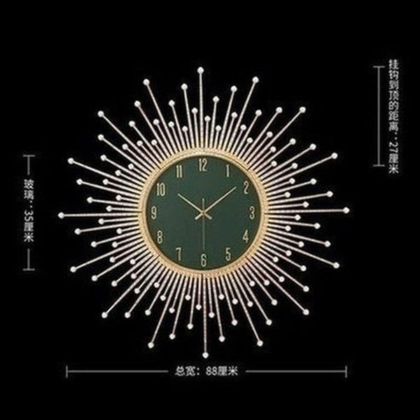 Decor Wall Clock Wall Clocks Gold Decorative Golden Luxury Sun Wall Clock · Dondepiso